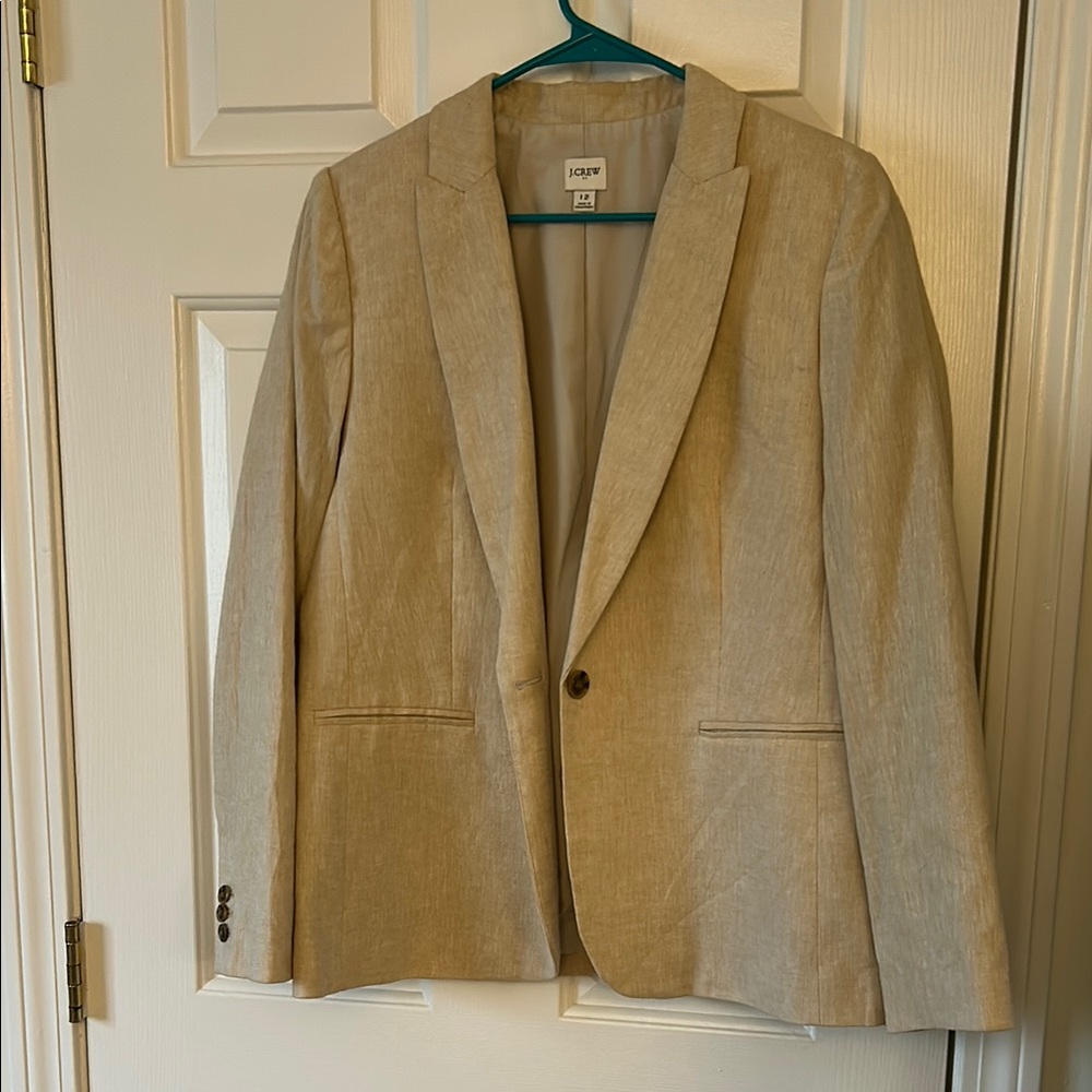 J. Crew Tan Linen Blazer